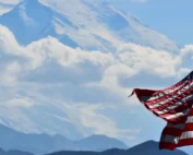 Denali with the American Flag